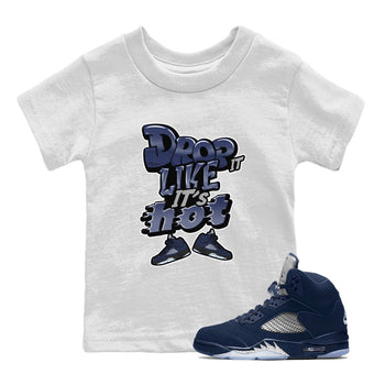 Air Jordan 5 Georgetown shirt to match jordans Drop It Like It's Hot sneaker tees AJ5 Georgetown SNRT Sneaker Release Tees Baby Toddler White 1 T-Shirt