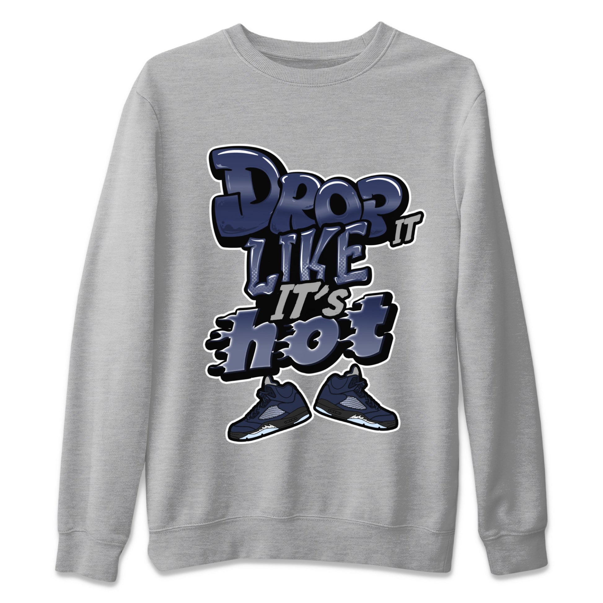 Air Jordan 5 Georgetown shirt to match jordans Drop It Like It's Hot sneaker tees AJ5 Georgetown SNRT Sneaker Release Tees Unisex Heather Grey 2 T-Shirt