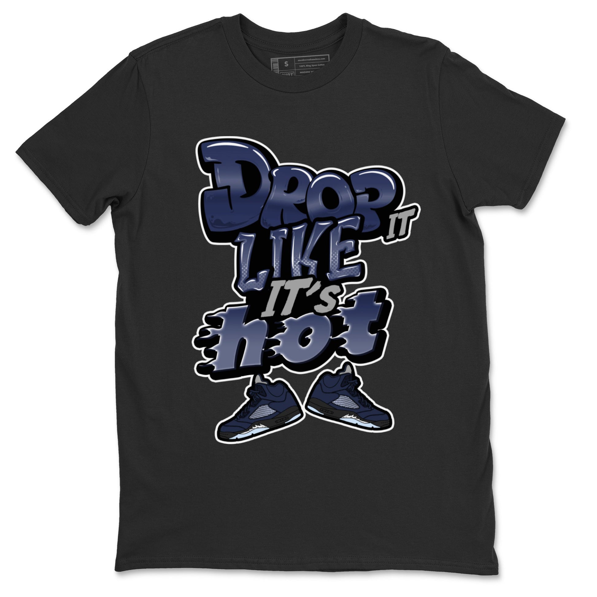 Air Jordan 5 Georgetown shirt to match jordans Drop It Like It's Hot sneaker tees AJ5 Georgetown SNRT Sneaker Release Tees Unisex Black 2 T-Shirt