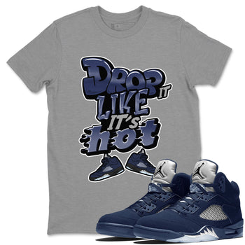 Air Jordan 5 Georgetown shirt to match jordans Drop It Like It's Hot sneaker tees AJ5 Georgetown SNRT Sneaker Release Tees Unisex Heather Grey 1 T-Shirt