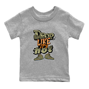 5s Olive shirt to match jordans Drop It Like It's Hot sneaker tees Air Jordan 5 Olive SNRT sneaker release tees baby toddler Heather Grey 2 cotton Shirt
