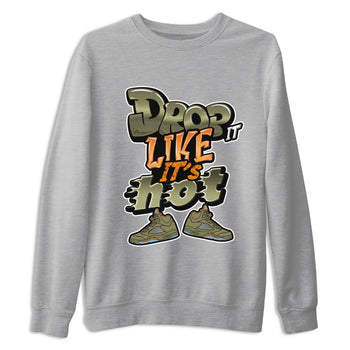 5s Olive shirt to match jordans Drop It Like It's Hot sneaker tees Air Jordan 5 Olive SNRT Sneaker Release Tees unisex cotton Heather Grey 2 crew neck shirt