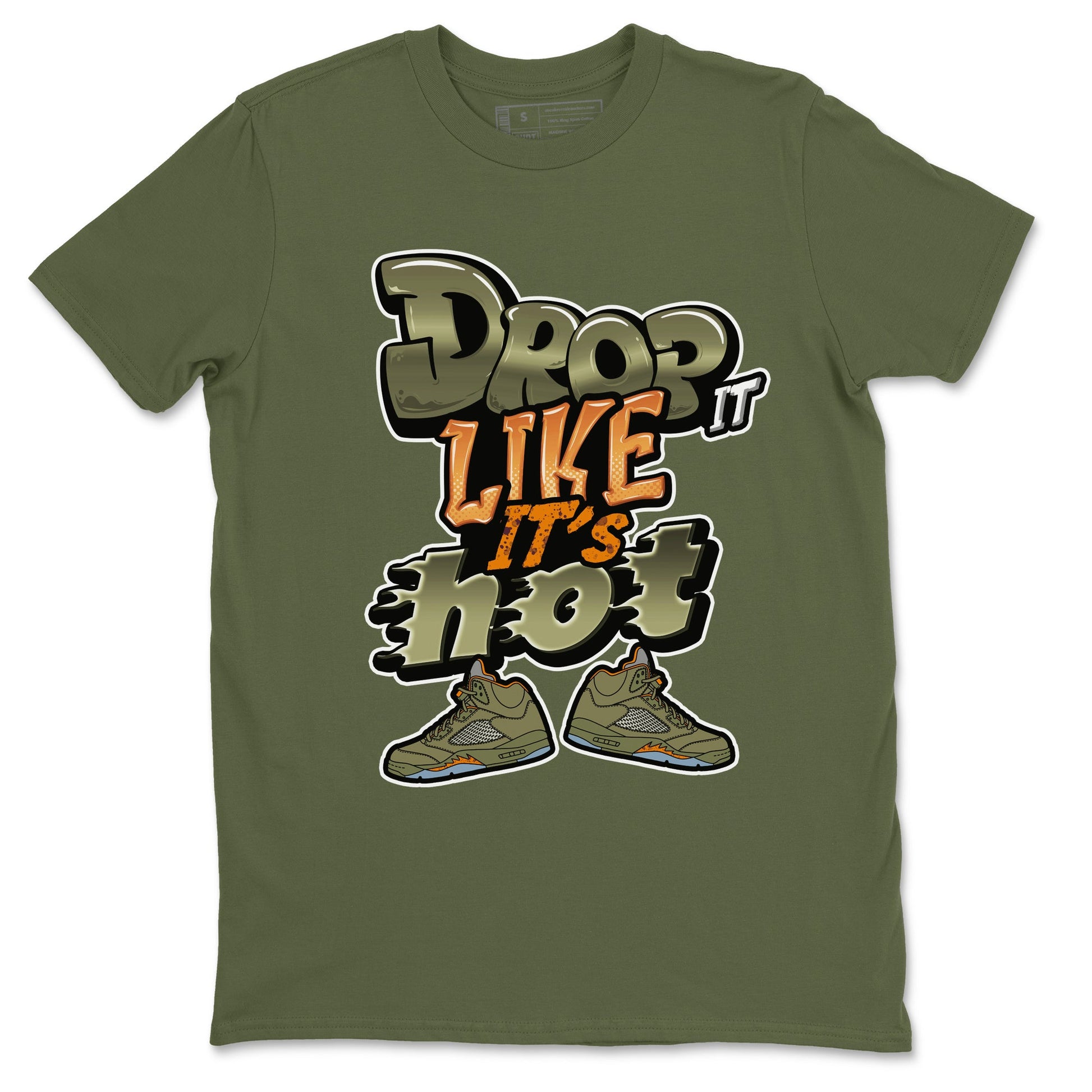 5s Olive shirt to match jordans Drop It Like It's Hot sneaker tees Air Jordan 5 Olive SNRT Sneaker Release Tees unisex cotton Military Green 2 crew neck shirt