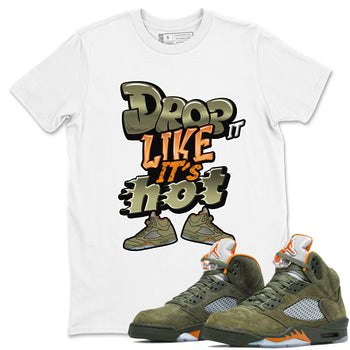 5s Olive shirt to match jordans Drop It Like It's Hot sneaker tees Air Jordan 5 Olive SNRT Sneaker Release Tees unisex cotton White 1 crew neck shirt