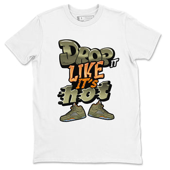 5s Olive shirt to match jordans Drop It Like It's Hot sneaker tees Air Jordan 5 Olive SNRT Sneaker Release Tees unisex cotton White 2 crew neck shirt