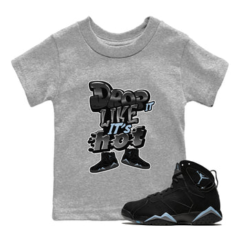 Air Jordan 7 Chambray shirt to match jordans Drop It Like It's Hot sneaker tees AJ7 Chambray SNRT Sneaker Release Tees Baby Toddler Heather Grey 1 T-Shirt