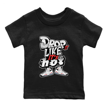 Air Jordan 7 White Infrared shirt to match jordans Drop It Like It's Hot sneaker tees AJ7 White Infrared SNRT Sneaker Release Tees Baby Toddler Black 2 T-Shirt