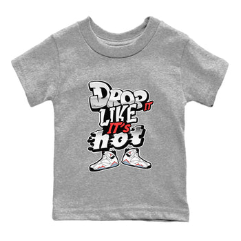 Air Jordan 7 White Infrared shirt to match jordans Drop It Like It's Hot sneaker tees AJ7 White Infrared SNRT Sneaker Release Tees Baby Toddler Heather Grey 2 T-Shirt