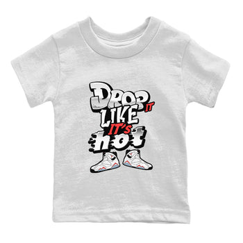 Air Jordan 7 White Infrared shirt to match jordans Drop It Like It's Hot sneaker tees AJ7 White Infrared SNRT Sneaker Release Tees Baby Toddler White 2 T-Shirt