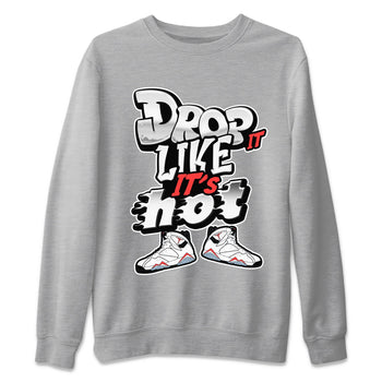 Air Jordan 7 White Infrared shirt to match jordans Drop It Like It's Hot sneaker tees AJ7 White Infrared SNRT Sneaker Release Tees Unisex Heather Grey 2 T-Shirt