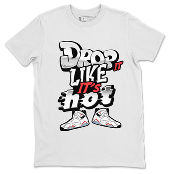 Air Jordan 7 White Infrared shirt to match jordans Drop It Like It's Hot sneaker tees AJ7 White Infrared SNRT Sneaker Release Tees Unisex White 2 T-Shirt