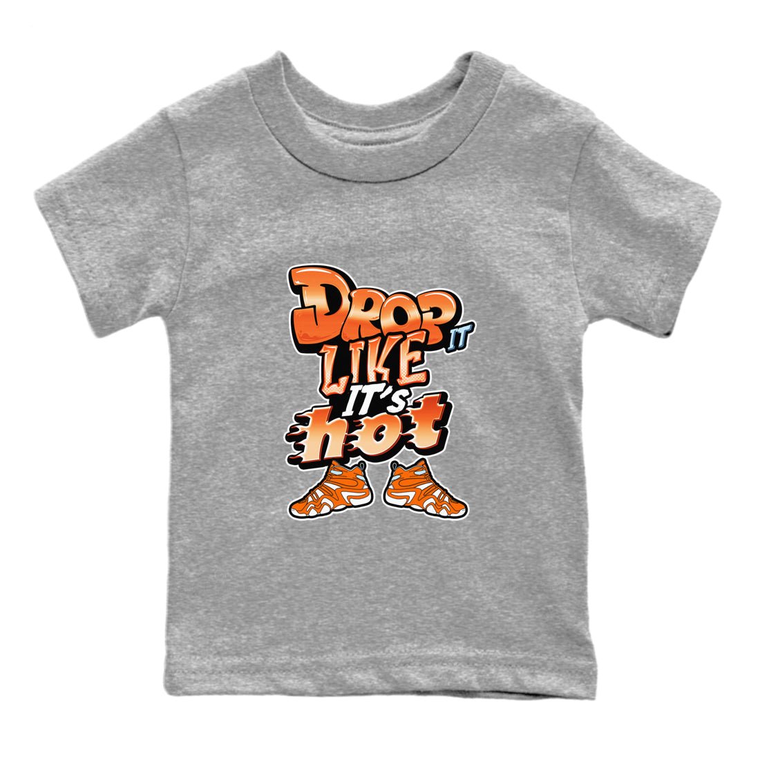 Crazy 8 Team Orange shirt to match jordans Drop It Like It's Hot sneaker tees Adidas Crazy 8 Team Orange SNRT Sneaker Release Tees Baby Toddler Heather Grey 2 T-Shirt
