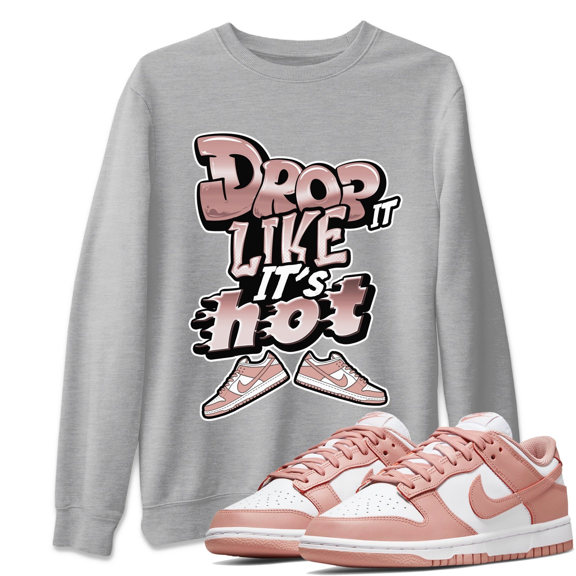 Dunk Rose Whisper shirt to match jordans Drop It Like It's Hot sneaker tees Nike Dunk LowRose Whisper SNRT Sneaker Release Tees Unisex Heather Grey 1 T-Shirt
