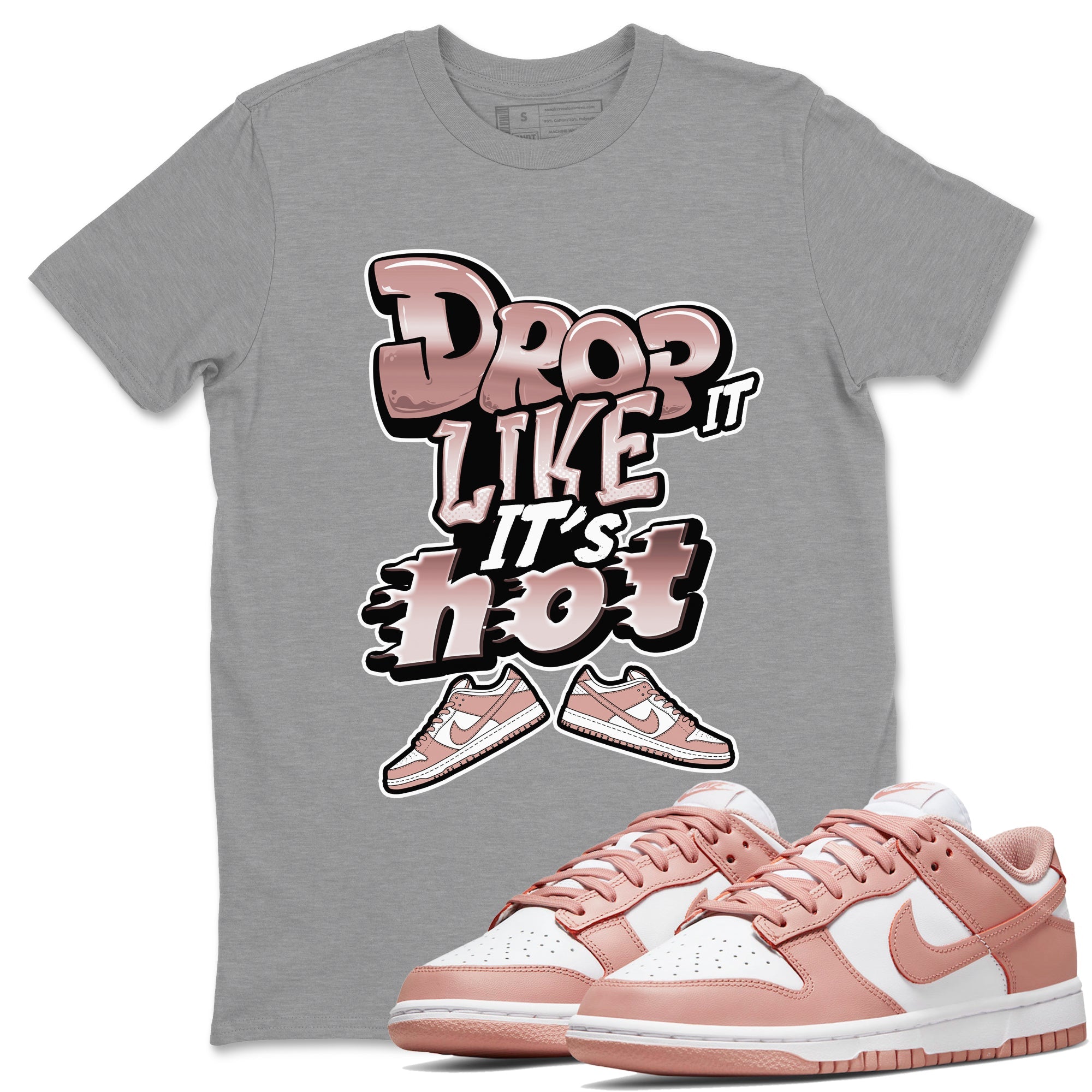 Dunk Rose Whisper shirt to match jordans Drop It Like It's Hot sneaker tees Nike Dunk LowRose Whisper SNRT Sneaker Release Tees Unisex Heather Grey 1 T-Shirt