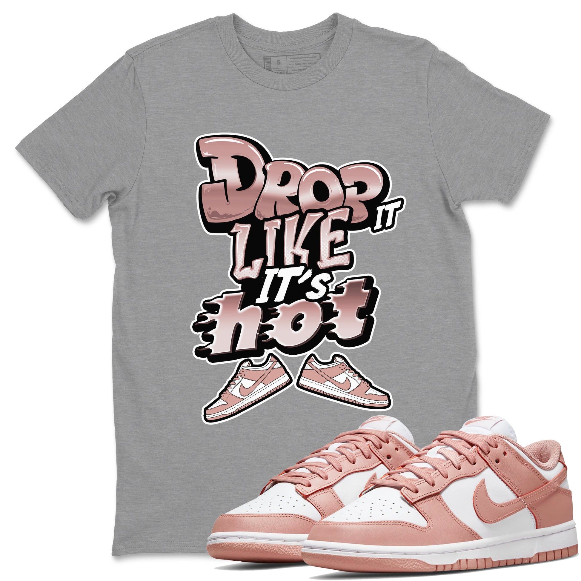 Dunk Rose Whisper shirt to match jordans Drop It Like It's Hot sneaker tees Nike Dunk LowRose Whisper SNRT Sneaker Release Tees Unisex Heather Grey 1 T-Shirt