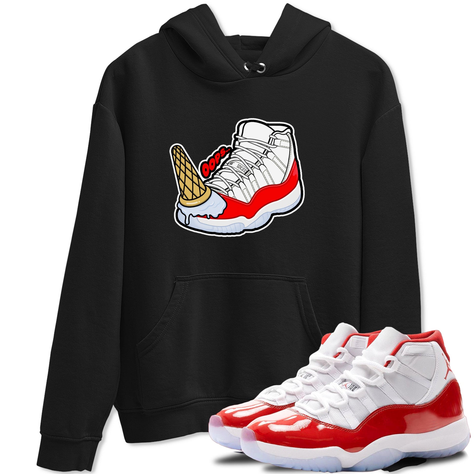 Air Jordan 11 Cherry shirt to match jordans Dropped Ice Cream sneaker tees AJ11 Cherry SNRT Sneaker Release Tees Unisex Black 1 T-Shirt
