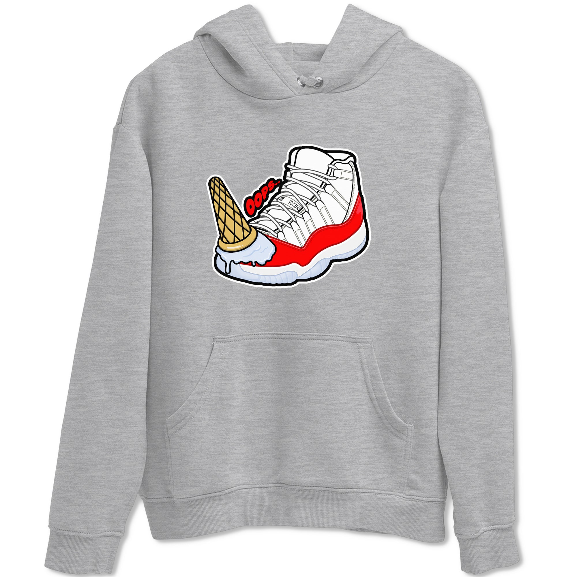 Air Jordan 11 Cherry shirt to match jordans Dropped Ice Cream sneaker tees AJ11 Cherry SNRT Sneaker Release Tees Unisex Heather Grey 2 T-Shirt