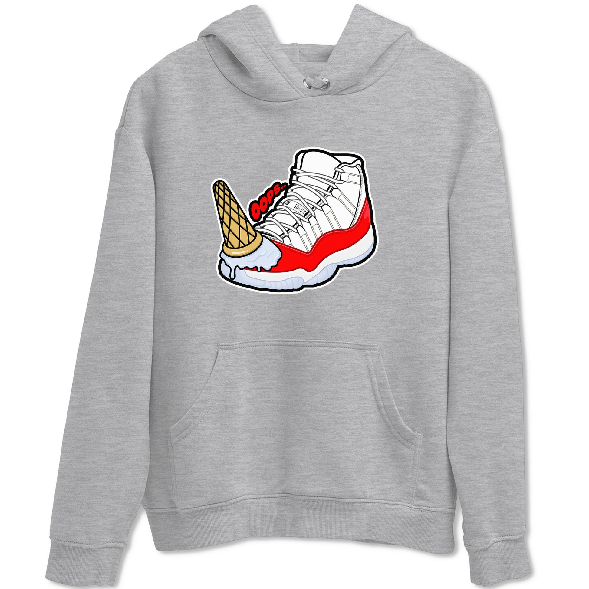 Air Jordan 11 Cherry shirt to match jordans Dropped Ice Cream sneaker tees AJ11 Cherry SNRT Sneaker Release Tees Unisex Heather Grey 2 T-Shirt