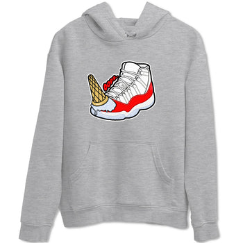 Air Jordan 11 Cherry shirt to match jordans Dropped Ice Cream sneaker tees AJ11 Cherry SNRT Sneaker Release Tees Unisex Heather Grey 2 T-Shirt