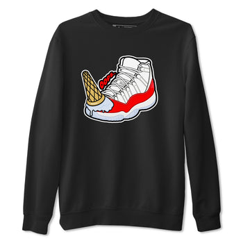 Air Jordan 11 Cherry shirt to match jordans Dropped Ice Cream sneaker tees AJ11 Cherry SNRT Sneaker Release Tees Unisex Black 2 T-Shirt