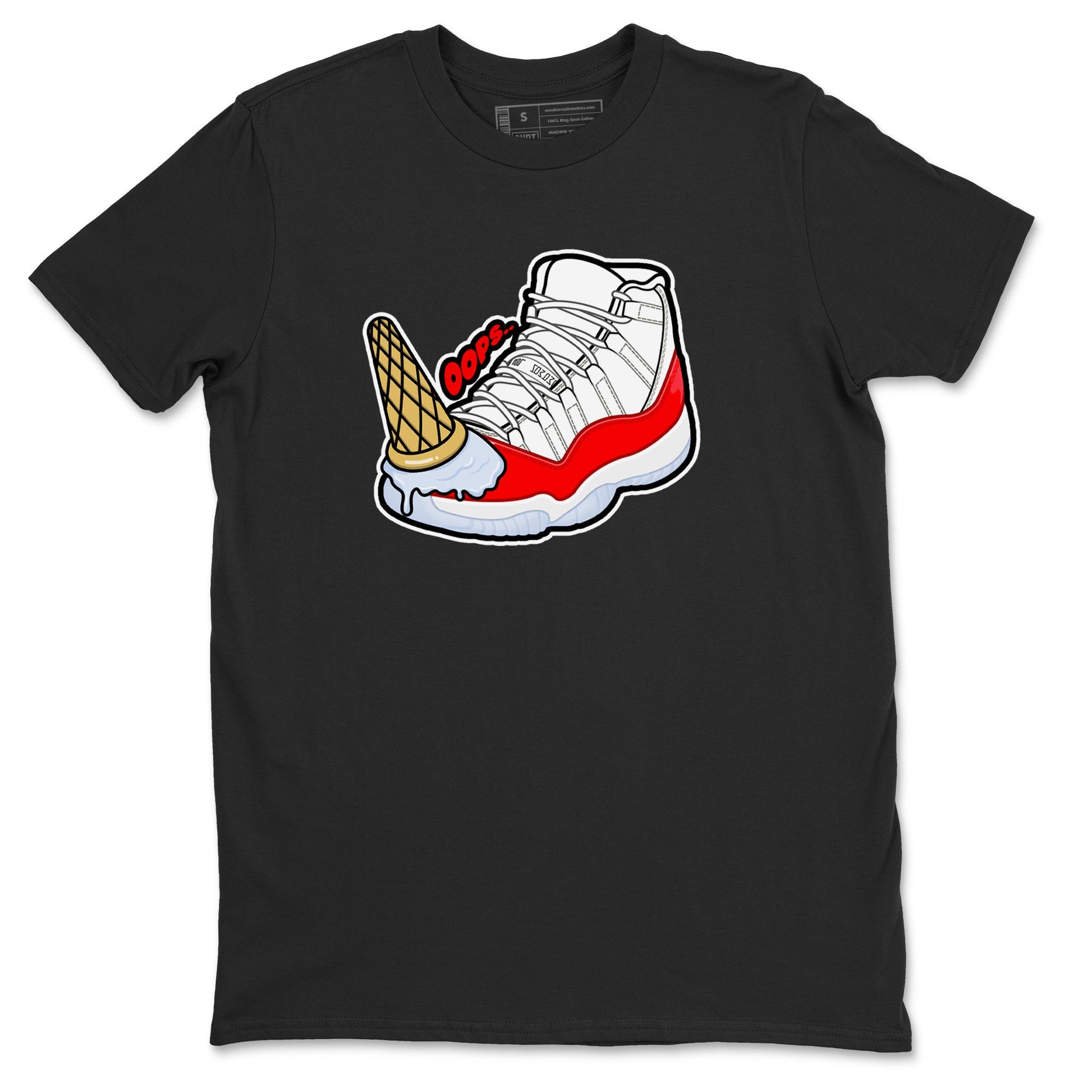 Air Jordan 11 Cherry shirt to match jordans Dropped Ice Cream sneaker tees AJ11 Cherry SNRT Sneaker Release Tees Unisex Black 2 T-Shirt