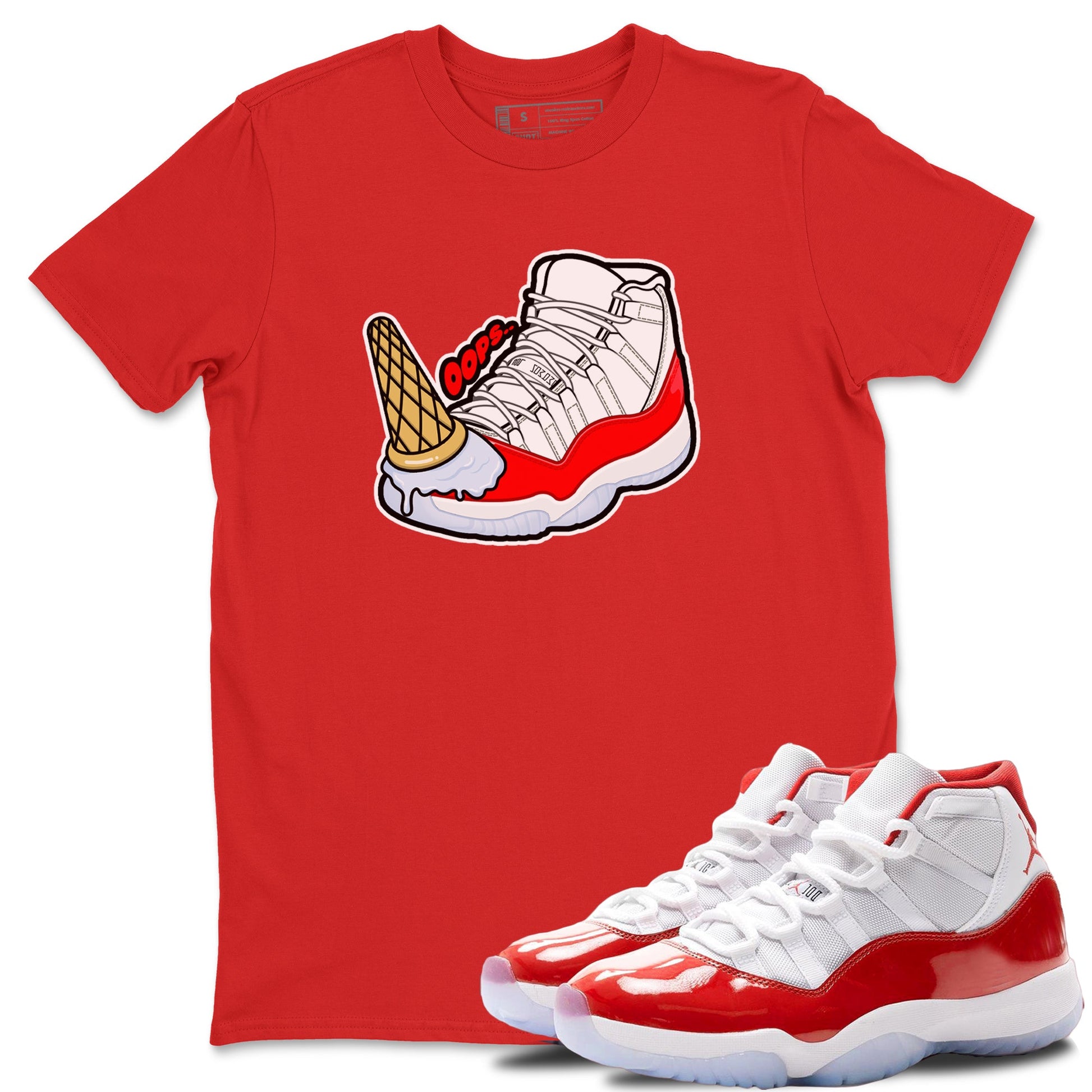 Air Jordan 11 Cherry shirt to match jordans Dropped Ice Cream sneaker tees AJ11 Cherry SNRT Sneaker Release Tees Unisex Red 1 T-Shirt
