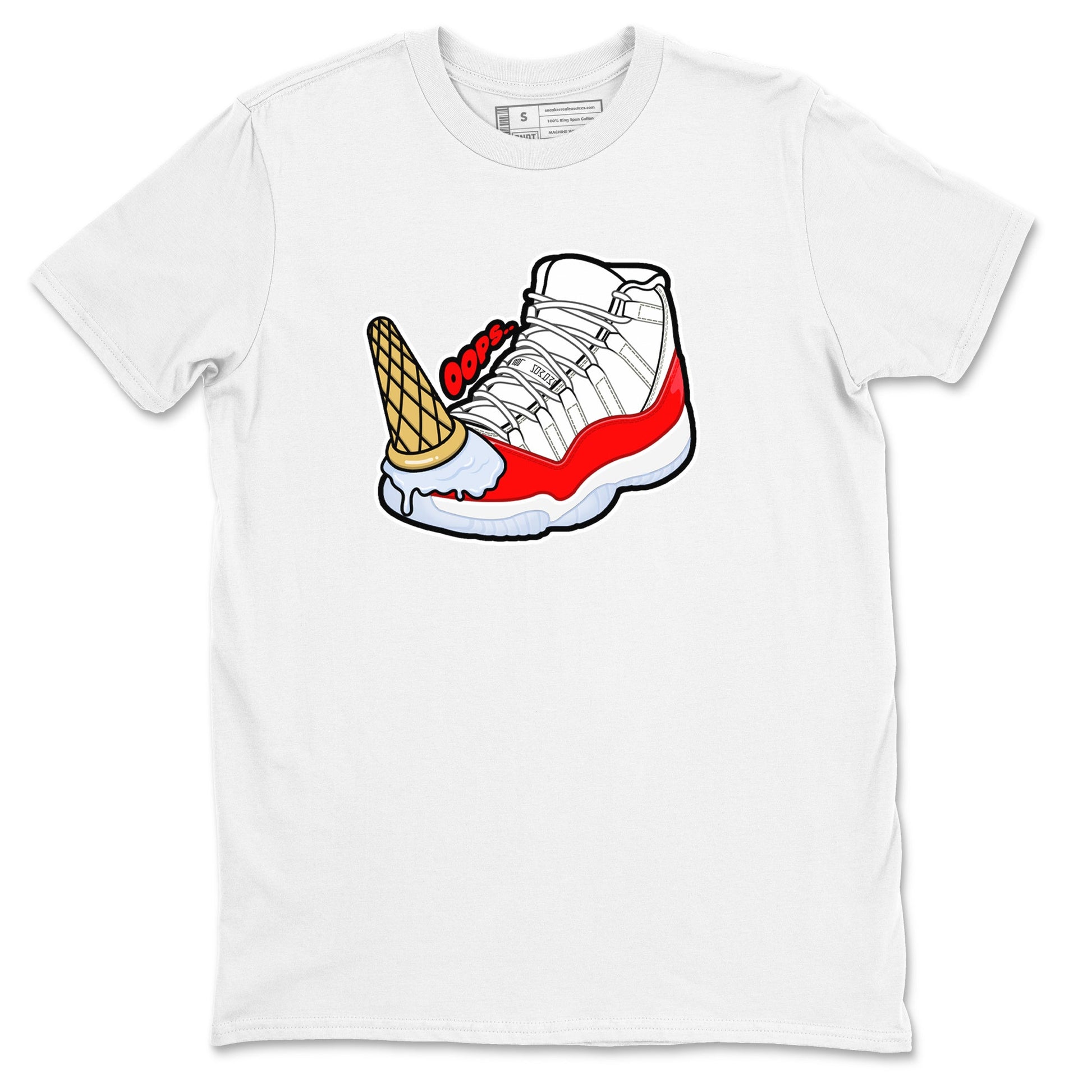 Air Jordan 11 Cherry shirt to match jordans Dropped Ice Cream sneaker tees AJ11 Cherry SNRT Sneaker Release Tees Unisex White 2 T-Shirt