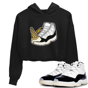 11s Gratitude shirt to match jordans Dropped Ice Cream sneaker tees Air Jordan 11 Gratitude SNRT Sneaker Release Tees Black 1 crop length shirt