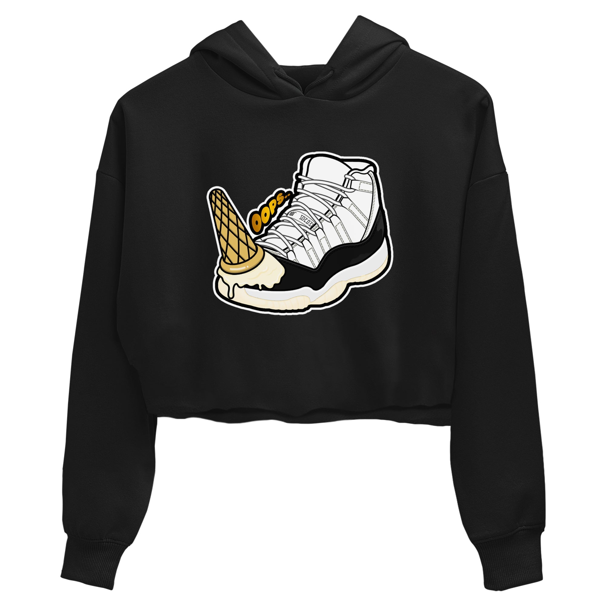 11s Gratitude shirt to match jordans Dropped Ice Cream sneaker tees Air Jordan 11 Gratitude SNRT Sneaker Release Tees Black 2 crop length shirt