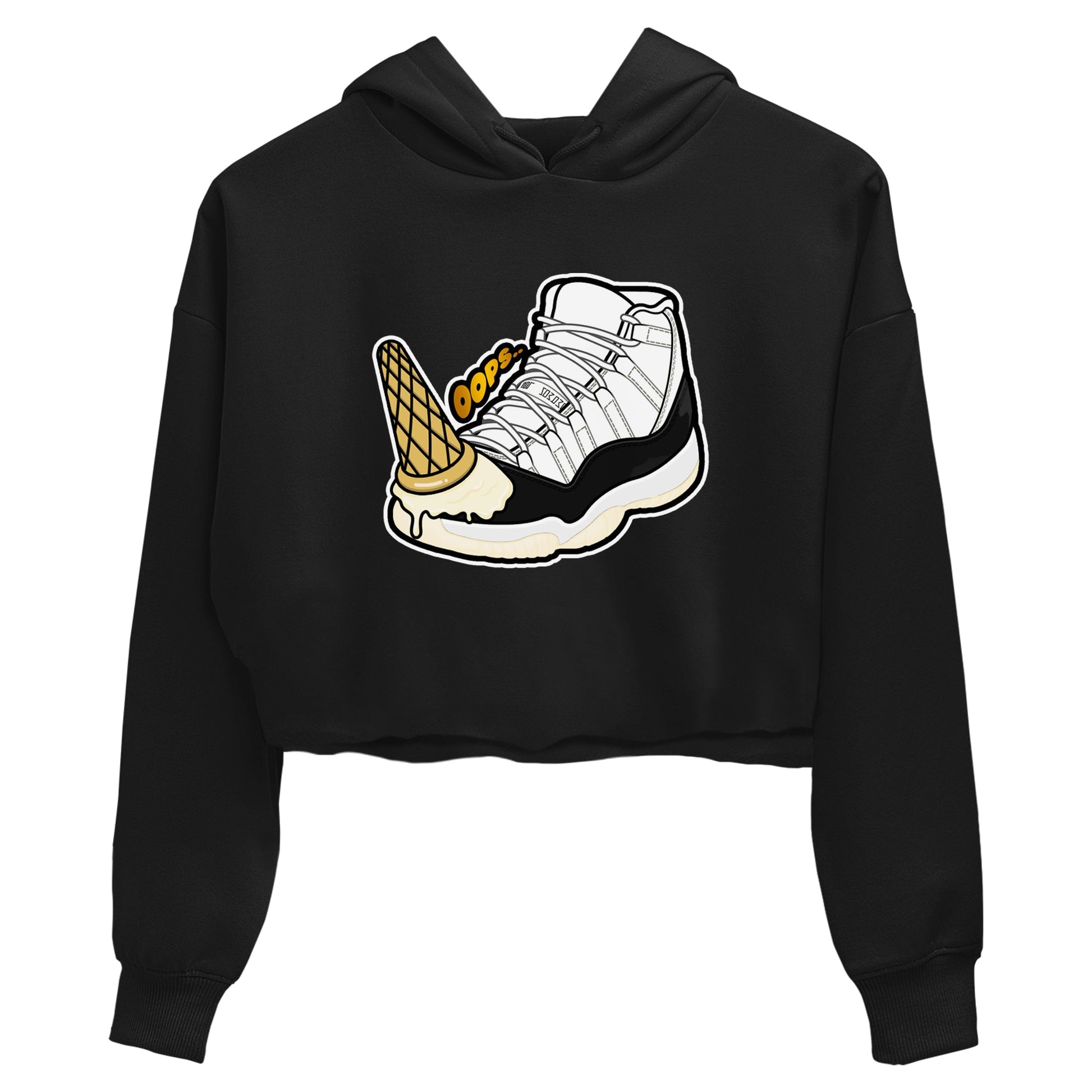 11s Gratitude shirt to match jordans Dropped Ice Cream sneaker tees Air Jordan 11 Gratitude SNRT Sneaker Release Tees Black 2 crop length shirt