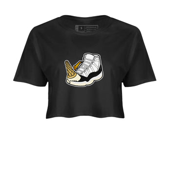 11s Gratitude shirt to match jordans Dropped Ice Cream sneaker tees Air Jordan 11 Gratitude SNRT Sneaker Release Tees Black 2 crop length shirt