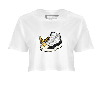 11s Gratitude shirt to match jordans Dropped Ice Cream sneaker tees Air Jordan 11 Gratitude SNRT Sneaker Release Tees White 2 crop length shirt