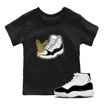 11s Gratitude shirt to match jordans Dropped Ice Cream sneaker tees Air Jordan 11 Gratitude SNRT sneaker release tees baby toddler Black 1 cotton Shirt