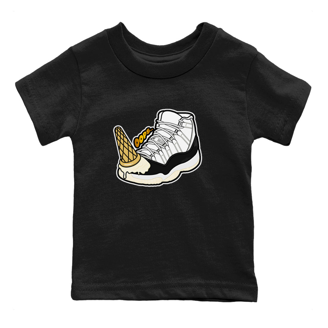 11s Gratitude shirt to match jordans Dropped Ice Cream sneaker tees Air Jordan 11 Gratitude SNRT sneaker release tees baby toddler Black 2 cotton Shirt