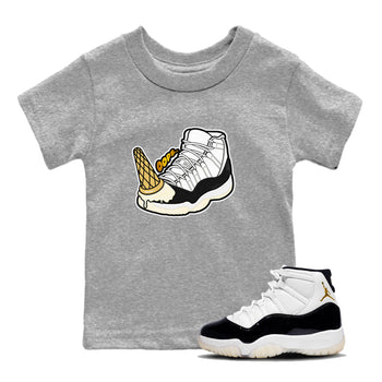 11s Gratitude shirt to match jordans Dropped Ice Cream sneaker tees Air Jordan 11 Gratitude SNRT sneaker release tees baby toddler Heather Grey 1 cotton Shirt