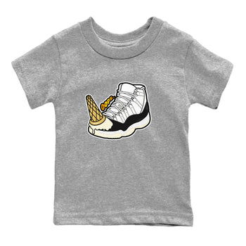 11s Gratitude shirt to match jordans Dropped Ice Cream sneaker tees Air Jordan 11 Gratitude SNRT sneaker release tees baby toddler Heather Grey 2 cotton Shirt
