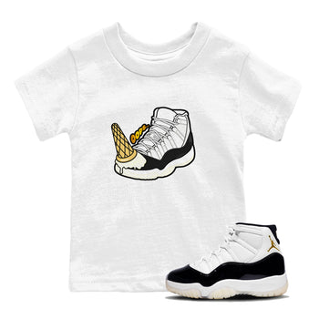 11s Gratitude shirt to match jordans Dropped Ice Cream sneaker tees Air Jordan 11 Gratitude SNRT sneaker release tees baby toddler White 1 cotton Shirt