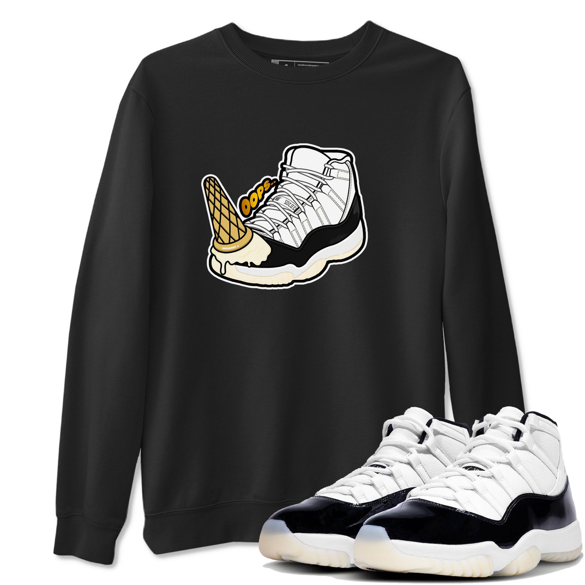 11s Gratitude shirt to match jordans Dropped Ice Cream sneaker tees Air Jordan 11 Gratitude SNRT Sneaker Release Tees unisex cotton Black 1 crew neck shirt