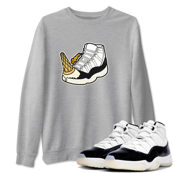 11s Gratitude shirt to match jordans Dropped Ice Cream sneaker tees Air Jordan 11 Gratitude SNRT Sneaker Release Tees unisex cotton Heather Grey 1 crew neck shirt