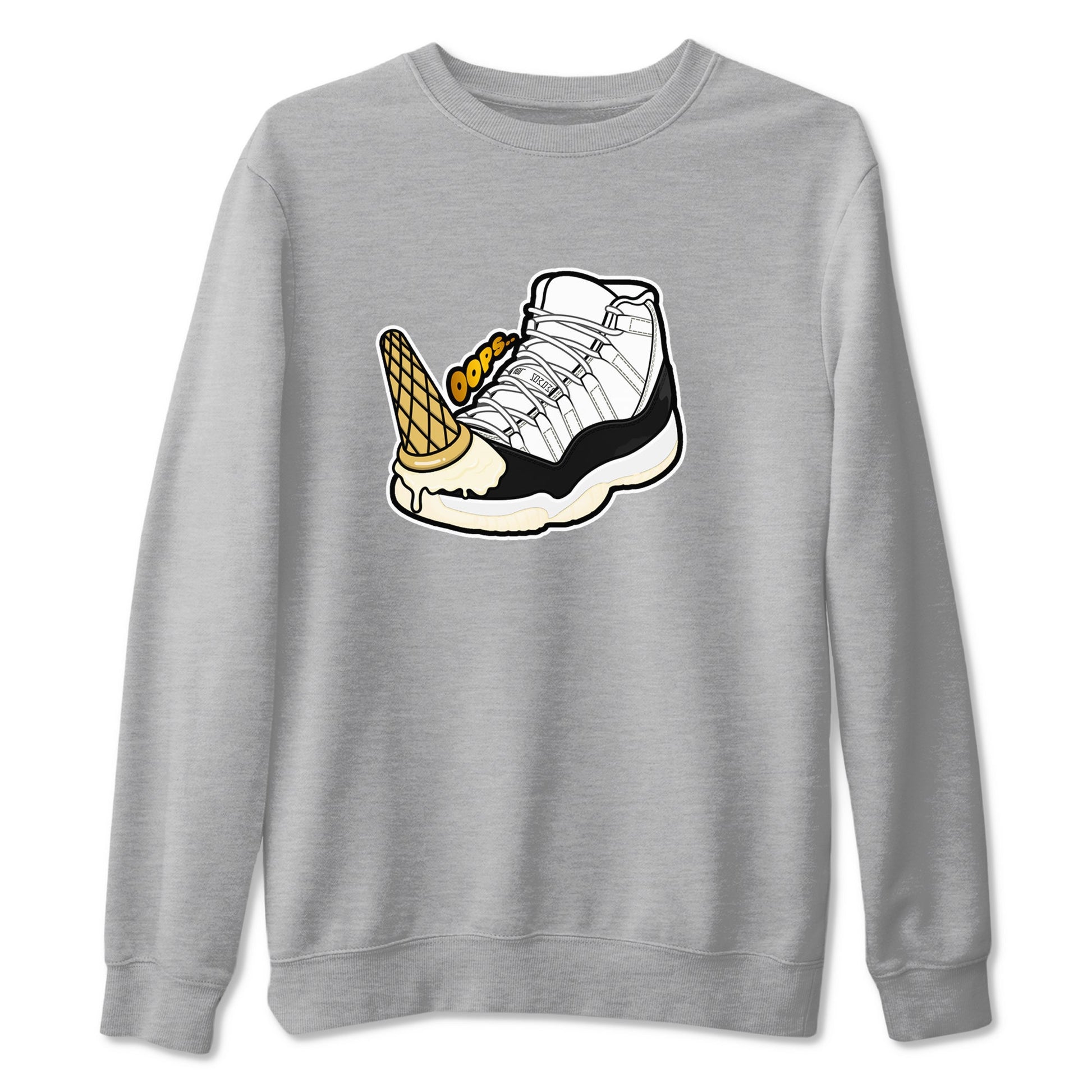 11s Gratitude shirt to match jordans Dropped Ice Cream sneaker tees Air Jordan 11 Gratitude SNRT Sneaker Release Tees unisex cotton Heather Grey 2 crew neck shirt