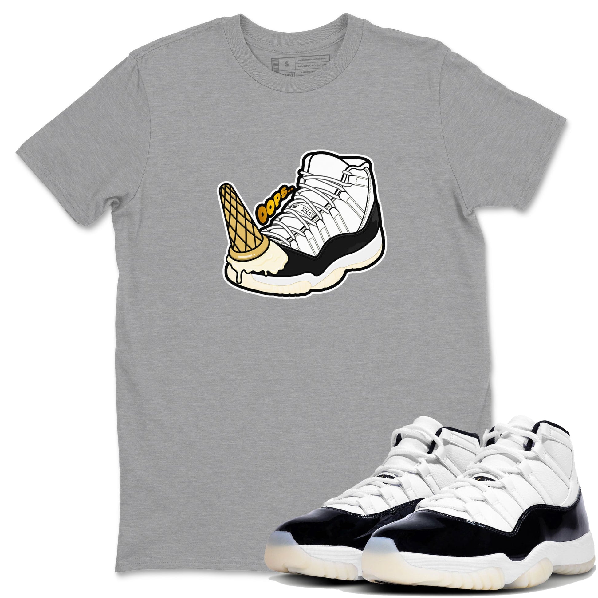 11s Gratitude shirt to match jordans Dropped Ice Cream sneaker tees Air Jordan 11 Gratitude SNRT Sneaker Release Tees unisex cotton Heather Grey 1 crew neck shirt