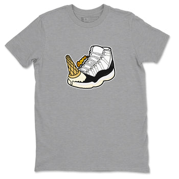 11s Gratitude shirt to match jordans Dropped Ice Cream sneaker tees Air Jordan 11 Gratitude SNRT Sneaker Release Tees unisex cotton Heather Grey 2 crew neck shirt