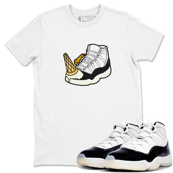 11s Gratitude shirt to match jordans Dropped Ice Cream sneaker tees Air Jordan 11 Gratitude SNRT Sneaker Release Tees unisex cotton White 1 crew neck shirt