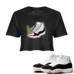 Air Jordan 11 Neapolitan shirt to match jordans Dropped Ice Cream sneaker tees AJ11 Neapolitan SNRT Sneaker Release Tees Black 1 Crop T-Shirt