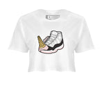 Air Jordan 11 Neapolitan shirt to match jordans Dropped Ice Cream sneaker tees AJ11 Neapolitan SNRT Sneaker Release Tees White 2 Crop T-Shirt