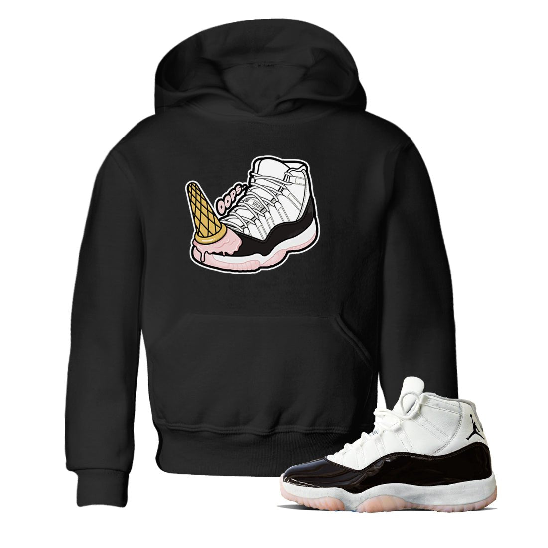 Air Jordan 11 Neapolitan shirt to match jordans Dropped Ice Cream sneaker tees AJ11 Neapolitan SNRT Sneaker Release Tees Baby Toddler Black 1 T-Shirt