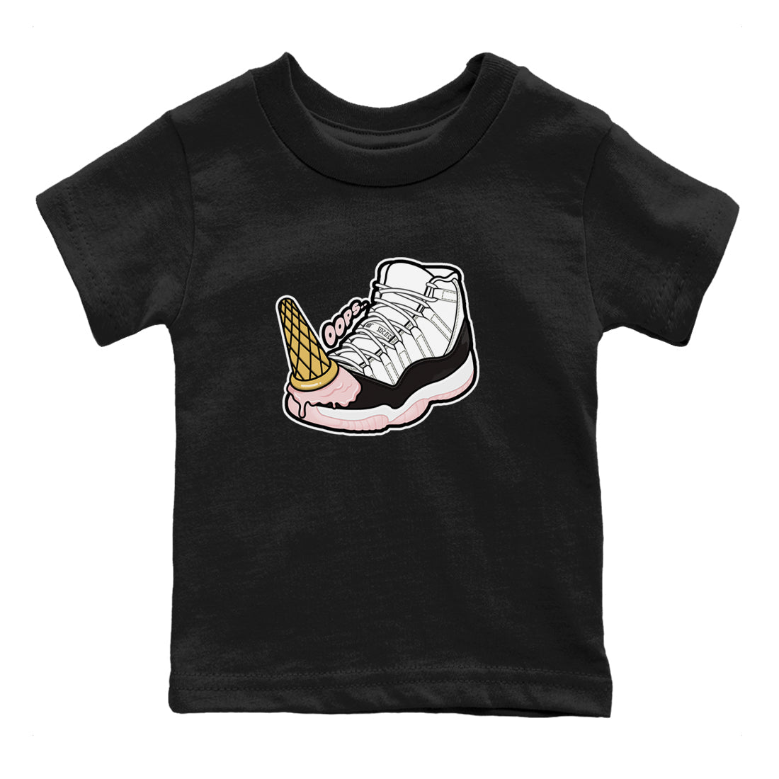 Air Jordan 11 Neapolitan shirt to match jordans Dropped Ice Cream sneaker tees AJ11 Neapolitan SNRT Sneaker Release Tees Baby Toddler Black 2 T-Shirt