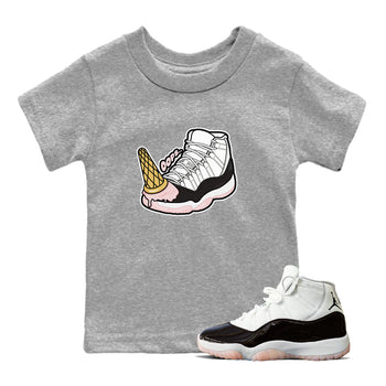 Air Jordan 11 Neapolitan shirt to match jordans Dropped Ice Cream sneaker tees AJ11 Neapolitan SNRT Sneaker Release Tees Baby Toddler Heather Grey 1 T-Shirt