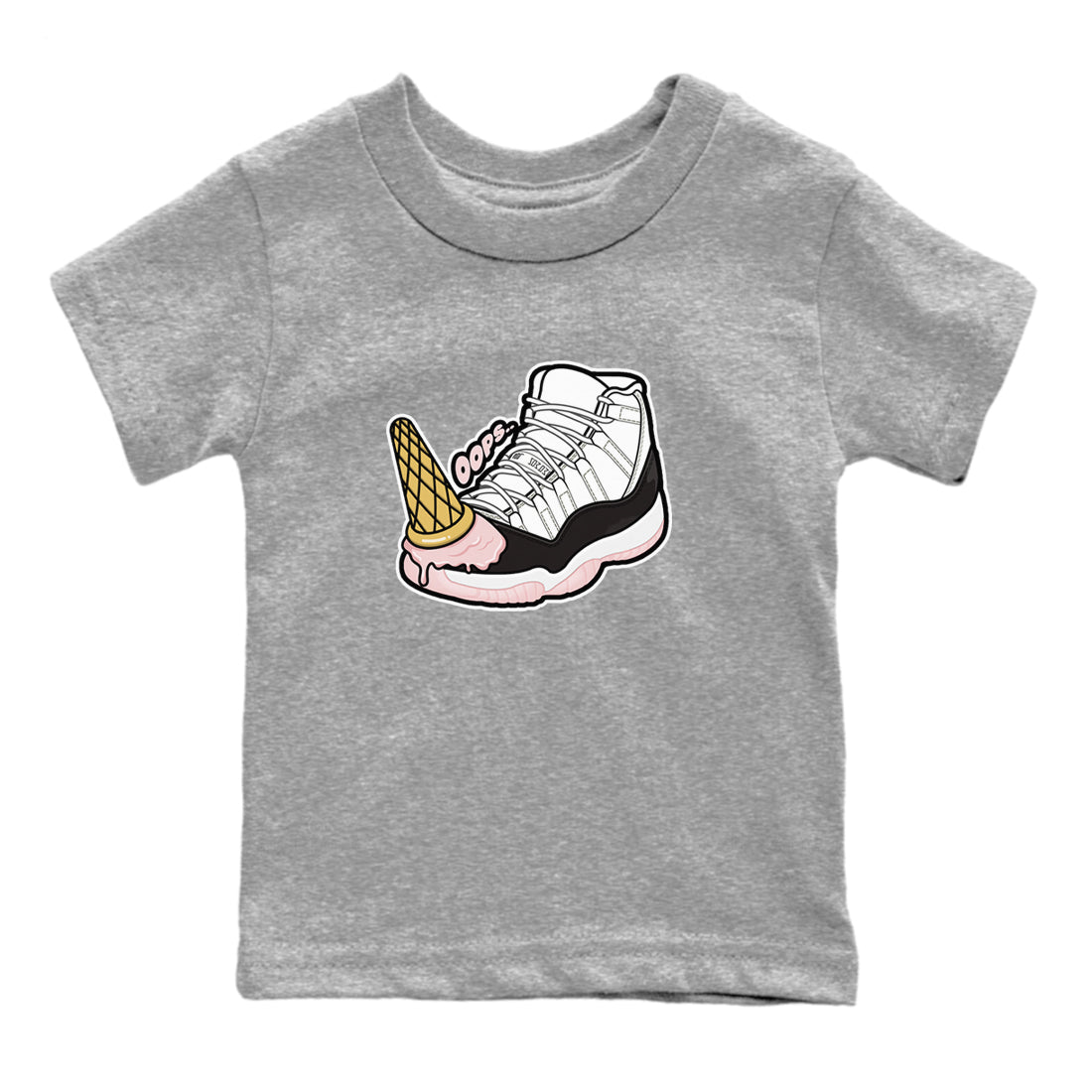 Air Jordan 11 Neapolitan shirt to match jordans Dropped Ice Cream sneaker tees AJ11 Neapolitan SNRT Sneaker Release Tees Baby Toddler Heather Grey 2 T-Shirt