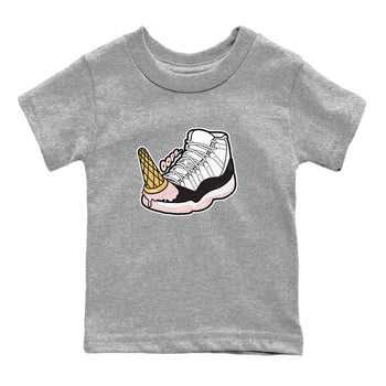 Air Jordan 11 Neapolitan shirt to match jordans Dropped Ice Cream sneaker tees AJ11 Neapolitan SNRT Sneaker Release Tees Baby Toddler Heather Grey 2 T-Shirt